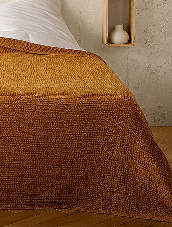 Plaid de algodón con tejido nido de abeja