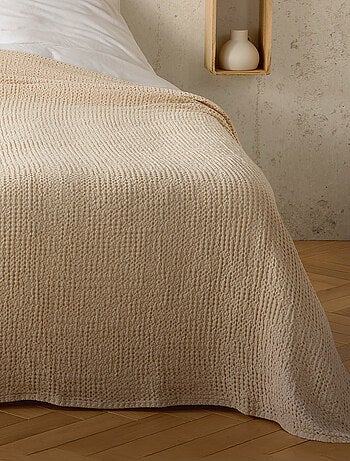Plaid de algodón con tejido nido de abeja