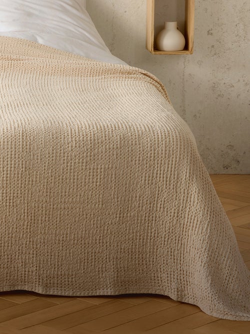 Plaid de algodón con tejido nido de abeja - Kiabi