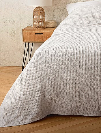 Plaid de algodón con tejido nido de abeja