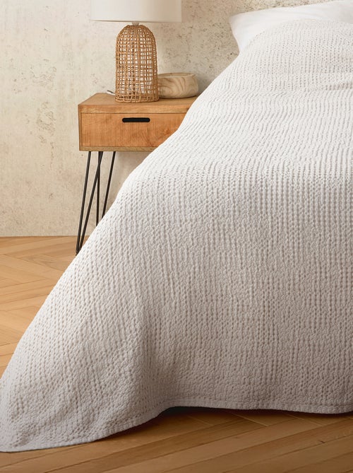 Plaid de algodón con tejido nido de abeja - Kiabi