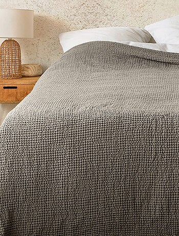 Plaid de algodón con tejido nido de abeja
