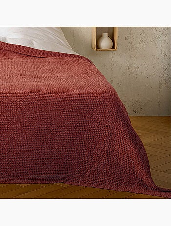 Plaid de algodón con tejido nido de abeja