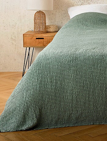 Plaid de algodón con tejido nido de abeja