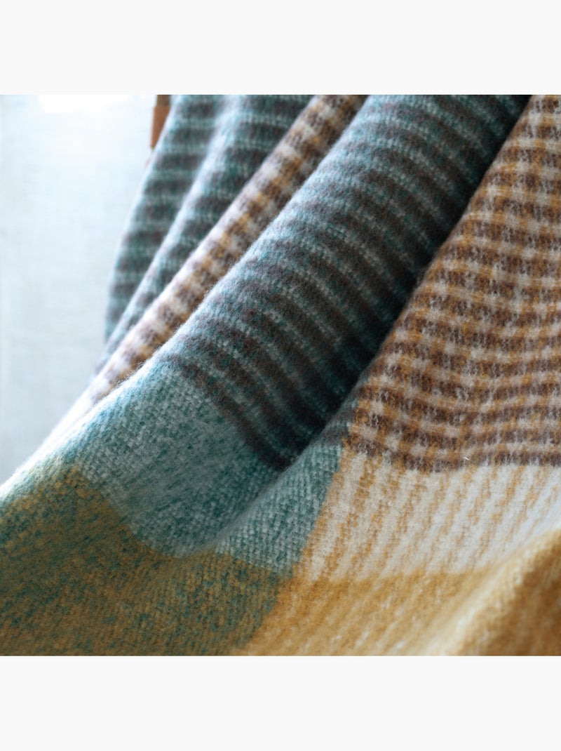 Plaid de mohair suave Azul pavo real - Kiabi