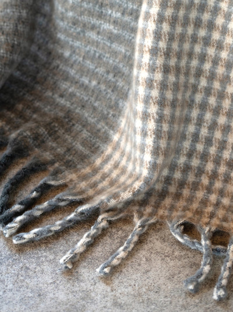Plaid de mohair suave Gris - Kiabi