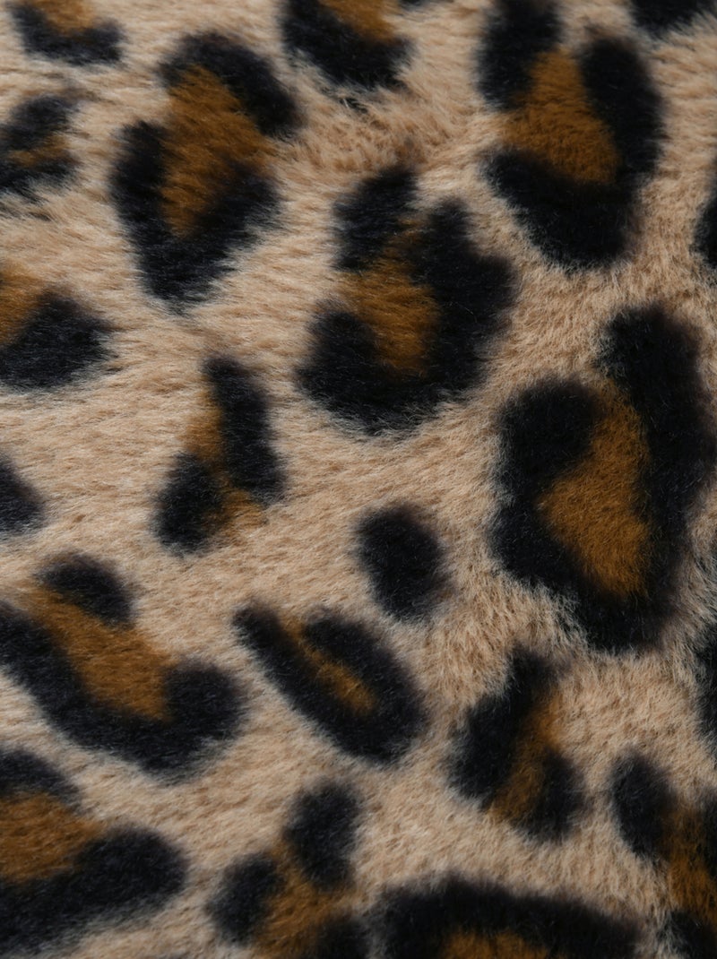 Plaid estampado de leopardo efecto piel Marrón claro - Kiabi