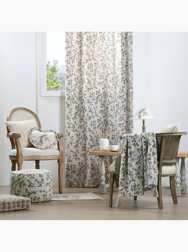 Plaid estampado floral estilo campo chic Crudo - Kiabi