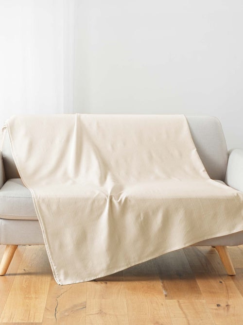 Plaid liso de policotón para sofá o cama - Kiabi Plaid liso de policotón para sofá o cama - Kiabi