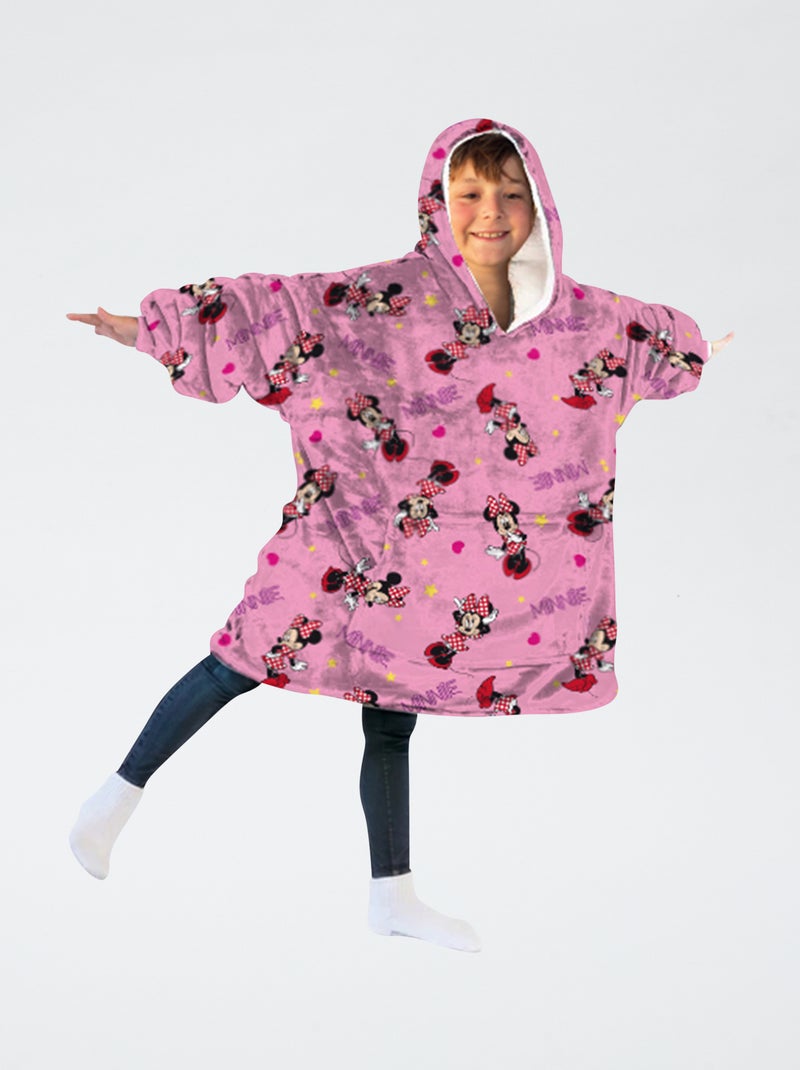 Plaid poncho con capucha polar 'Minnie' Rosa - Kiabi
