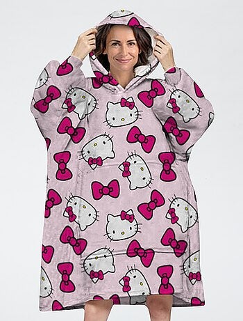 Plaid poncho infantil con capucha polar 'Minnie'