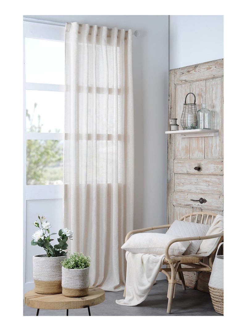 Plain sheer with concealed loops Madera natural - Kiabi