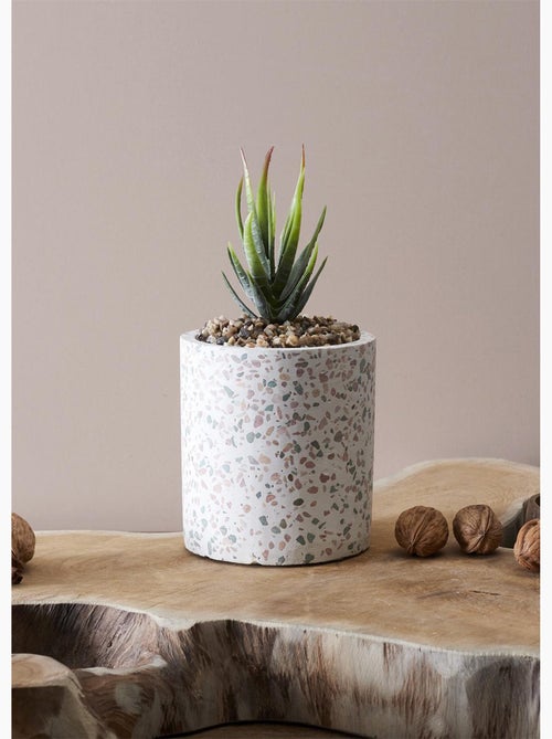 Planta artificial + maceta estilo terrazo - AFIBEL - Kiabi