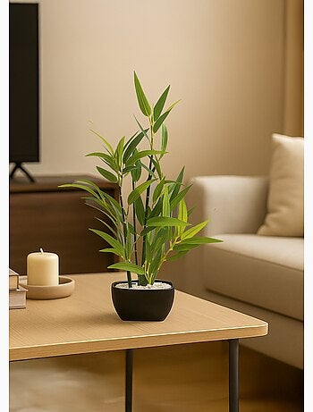 Planta de bambú artificial en maceta de cerámica. - AFIBEL