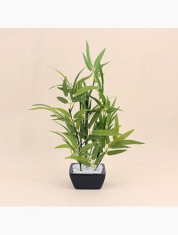 Planta de bambú artificial en maceta de cerámica. - AFIBEL