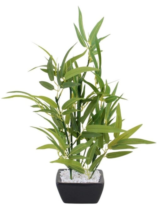 Planta de bambú artificial en maceta de cerámica. - AFIBEL - Kiabi