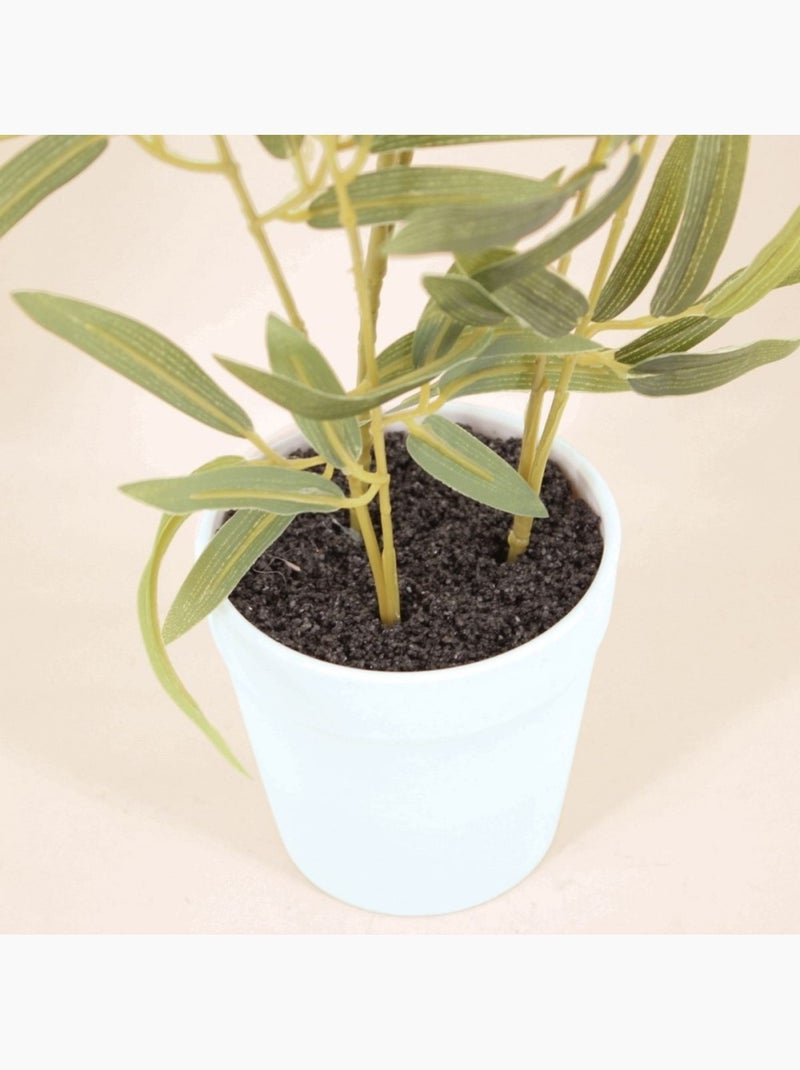 Planta de bambú artificial + maceta efecto hormigón - AFIBEL Blanco - Kiabi