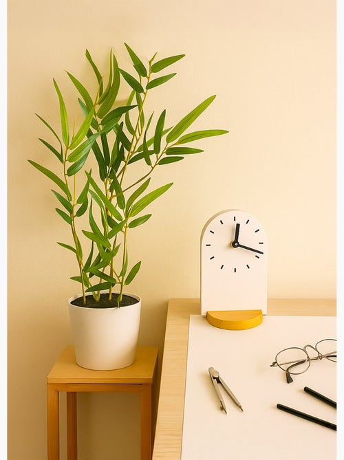 Planta de bambú artificial + maceta efecto hormigón - AFIBEL - Kiabi