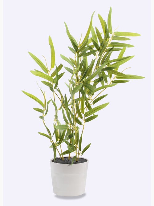 Planta de bambú artificial + maceta efecto hormigón - Kiabi