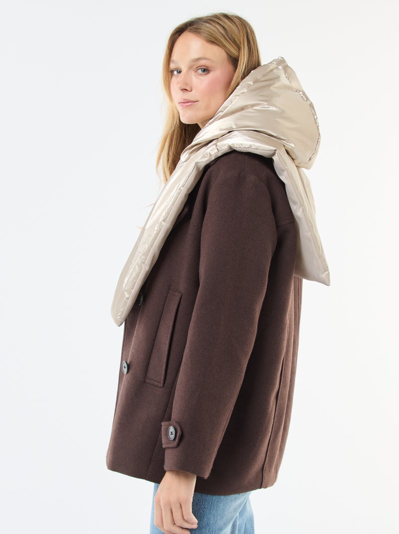 Plastrón con capucha plateado Beige - Kiabi