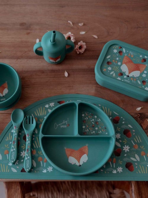 Plato compartimentado de silicona con ventosa - animales - Sassi Junior - Kiabi