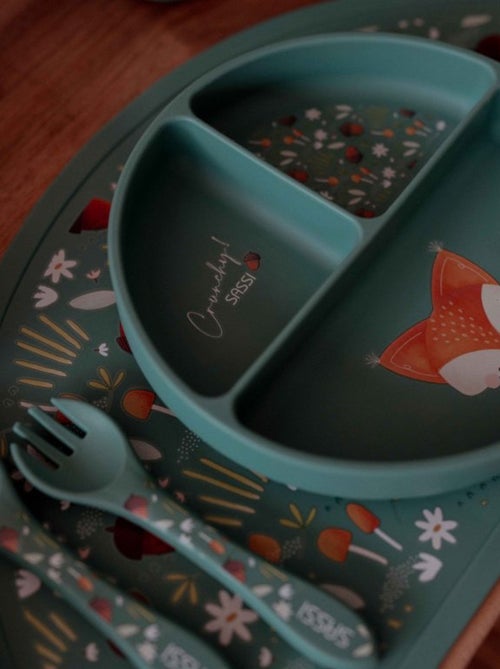 Plato compartimentado de silicona con ventosa - animales - Sassi Junior - Kiabi