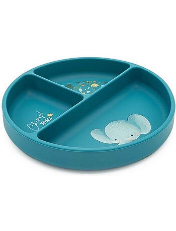 Plato compartimentado de silicona con ventosa - animales | Sassi Junior