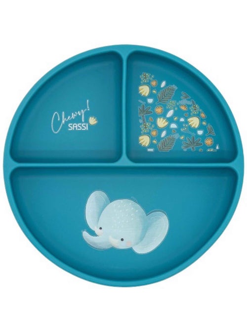 Plato compartimentado de silicona con ventosa - animales | Sassi Junior - Kiabi