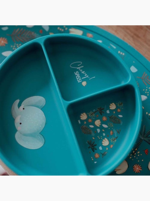 Plato compartimentado de silicona con ventosa - animales | Sassi Junior - Kiabi