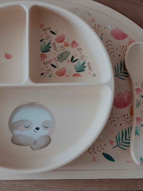 Plato compartimentado de silicona con ventosa - animales | sassi junior - Kiabi