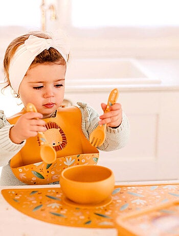 Plato compartimentado de silicona con ventosa - animales | Sassi Junior