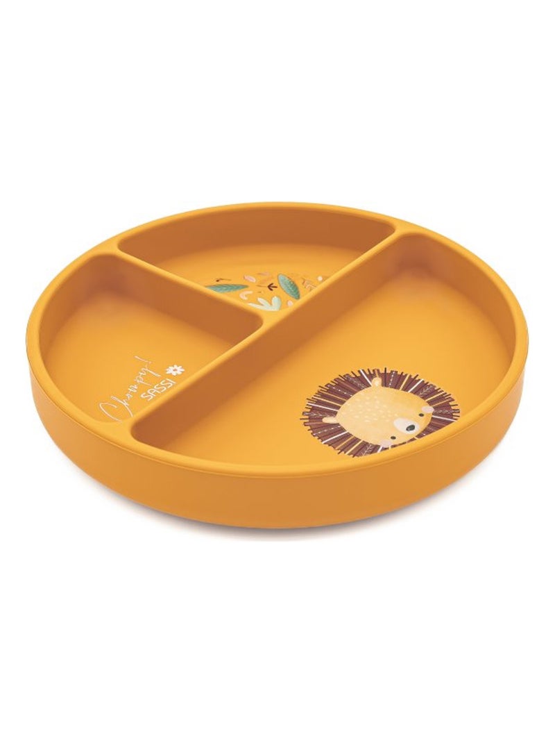Plato compartimentado de silicona con ventosa - animales | Sassi Junior Naranja - Kiabi