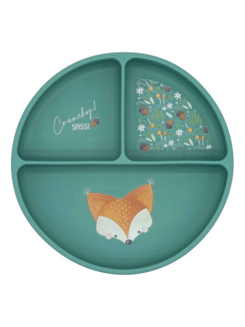 Plato compartimentado de silicona con ventosa - animales | Sassi Junior - Kiabi