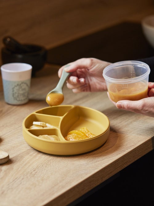 Plato para bebé con 3 compartimentos de silicona con ventosa Thermobaby - Kiabi