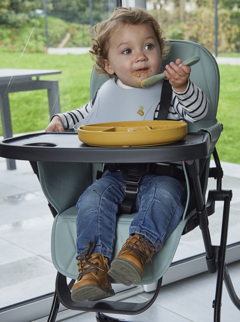 Plato para bebé con 3 compartimentos de silicona con ventosa Thermobaby Amarillo - Kiabi