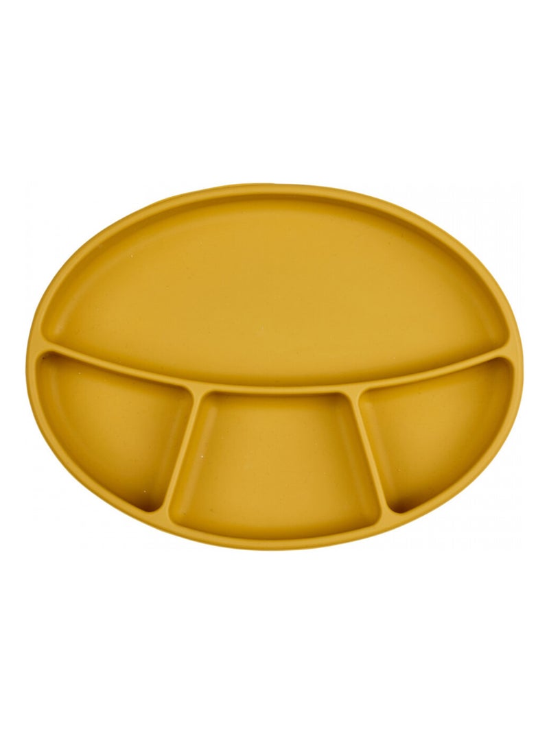 Plato para bebé con 3 compartimentos de silicona con ventosa Thermobaby Amarillo - Kiabi