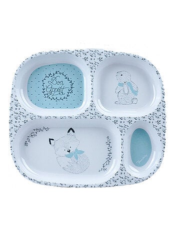 Plato para bebé de melamina con 4 compartimentos diseño “In the woods” Thermobaby