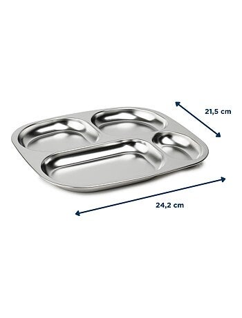 Plato Thermobaby de acero inoxidable 18/10 con 4 compartimentos