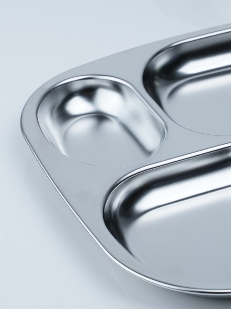 Plato Thermobaby de acero inoxidable 18/10 con 4 compartimentos Gris - Kiabi
