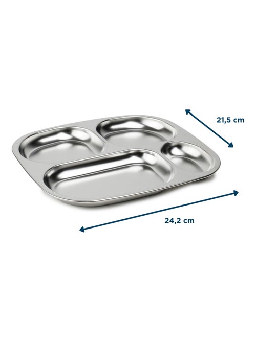 Plato Thermobaby de acero inoxidable 18/10 con 4 compartimentos - Kiabi Plato Thermobaby de acero inoxidable 18/10 con 4 compartimentos - Kiabi
