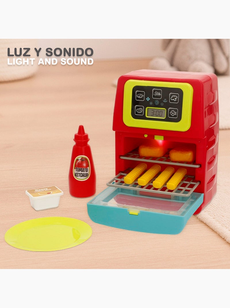 Play freidora aire eléctrica de juguete con 14 piezas luces y sonidos N/D - Kiabi