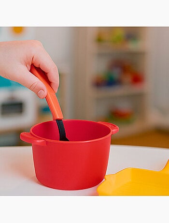 Play set de cocina infantil 13 piezas con ollas, sartén, colador y utensilios