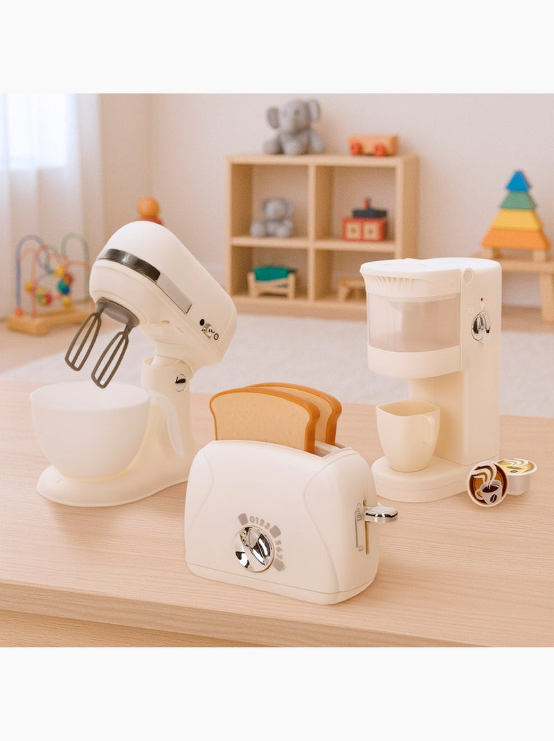 Play set tostadora, batidora y cafetera de juguete con luz y sonido N/D - Kiabi