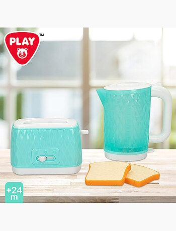 Play set tostadora y hervidor de juguete c/luz y sonido