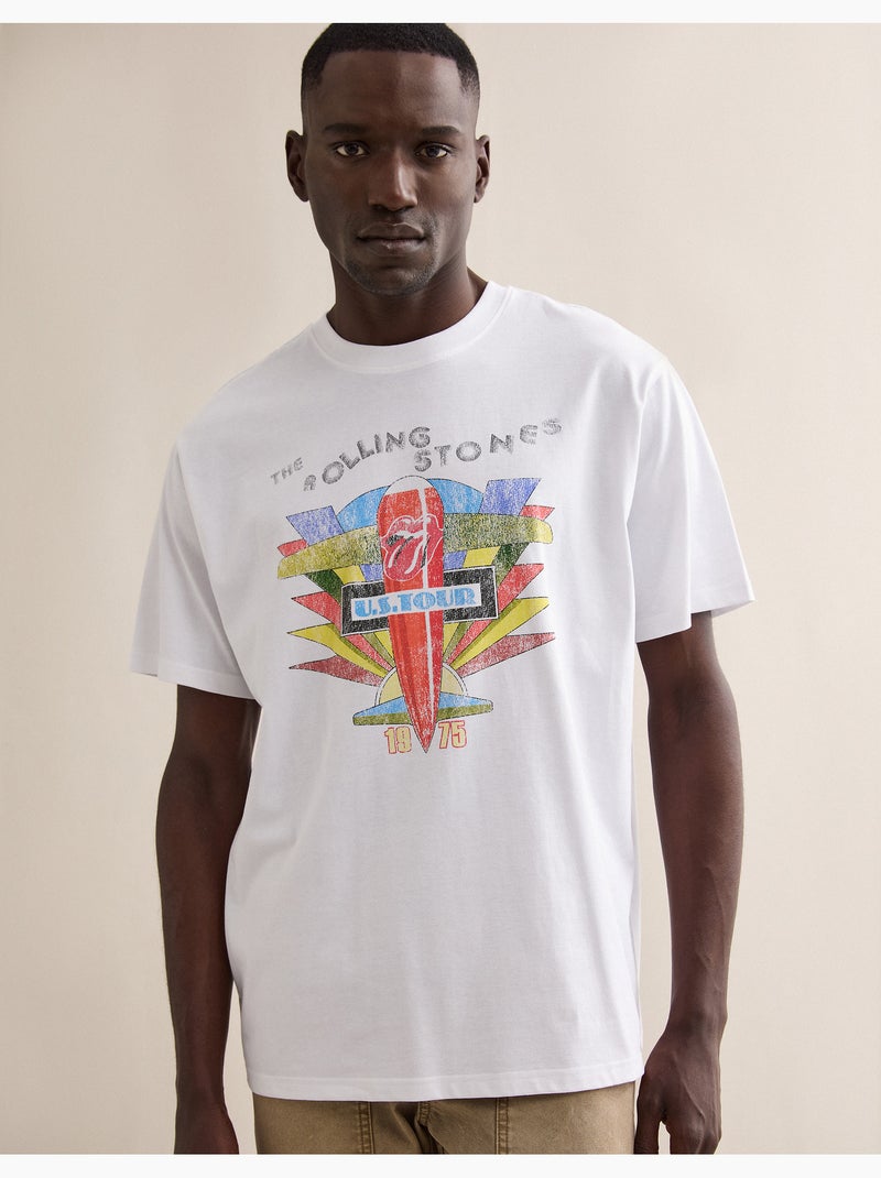Playera Rolling Stones, MO Fashion Blanco - Kiabi