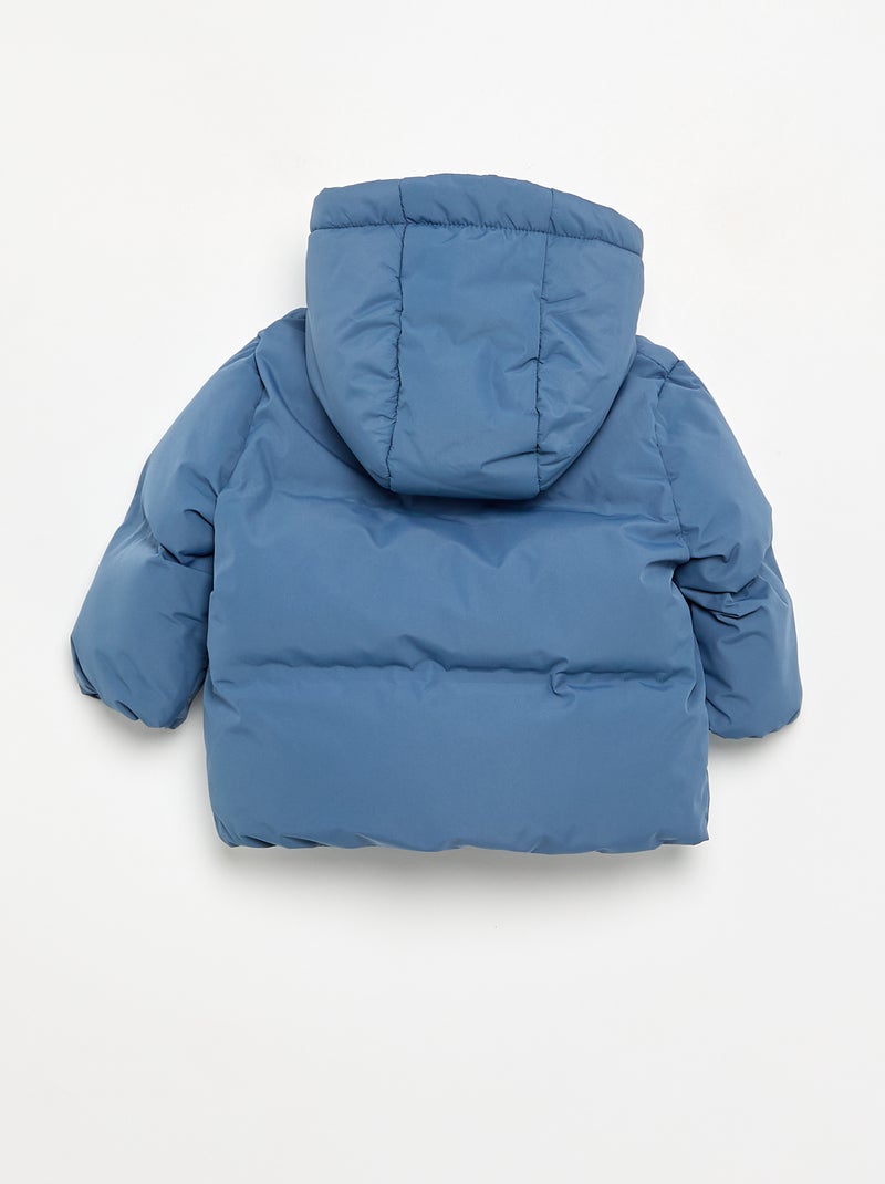 Plumífero acolchado con capucha Azul - Kiabi