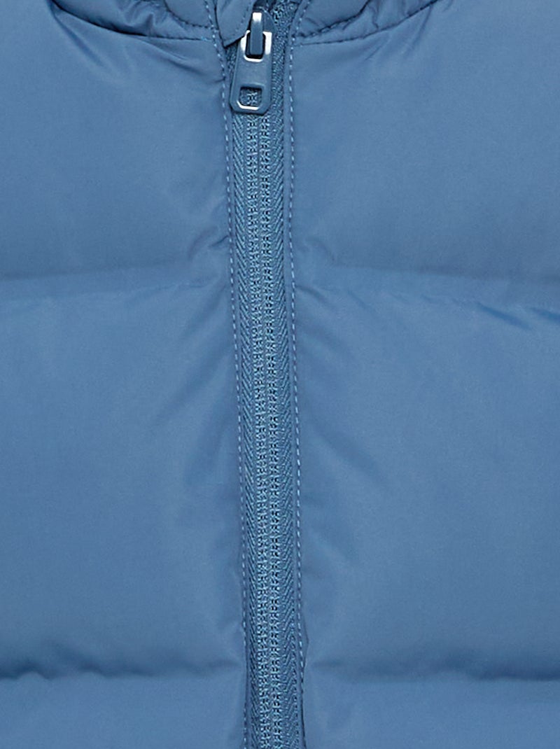 Plumífero acolchado con capucha Azul - Kiabi