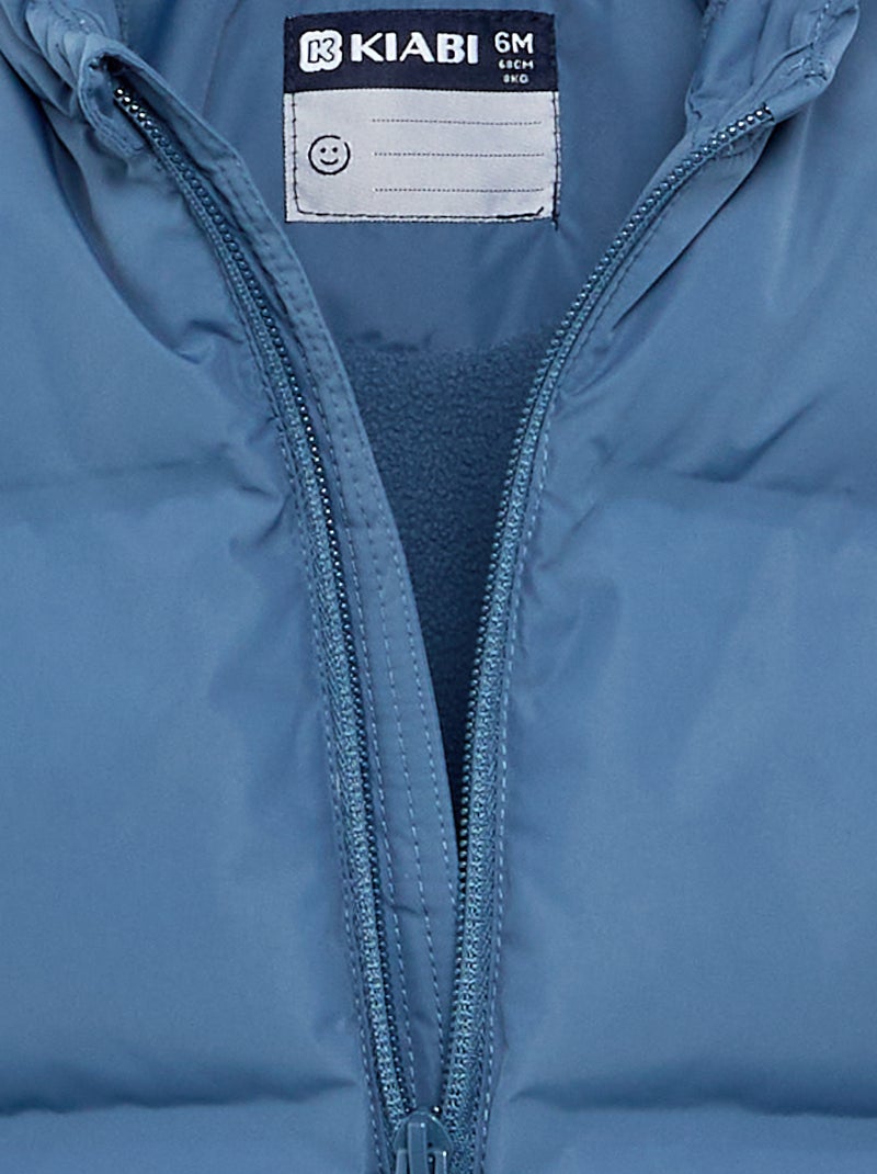 Plumífero acolchado con capucha Azul - Kiabi