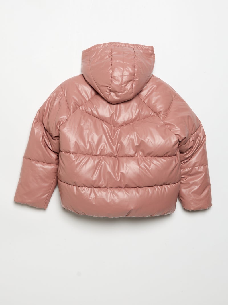 Plumífero acolchado con capucha Rosa - Kiabi