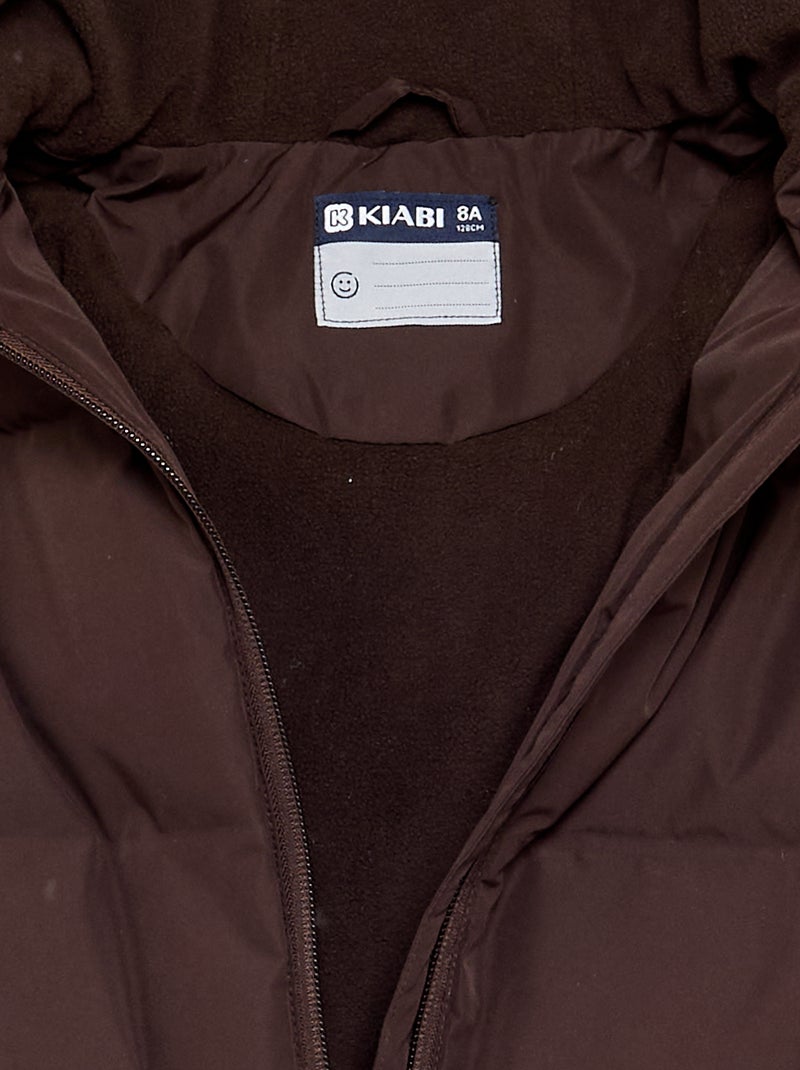 Plumífero acolchado forrado Marron - Kiabi